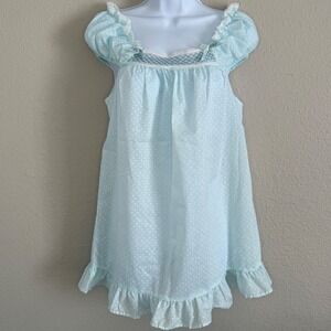 Vintage Union Small Blue Polka Dot Babydoll Lace Cottage Coquette Kawaii Bow